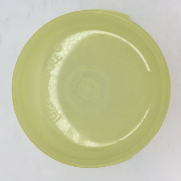 Vintage Tupperware Servalier Yellow Bowl 886 Sheer Lime Green Sunburst Lid 812 - Picture 5 of 14